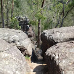 Passing through the rock on the Gibbergong track