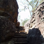 Gibbergong track using stone stairs near the end of the boardwalk