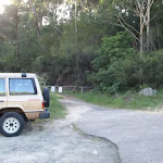 Small parking area at end of service trail