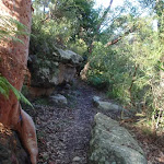 Passing a large rock outcrop
