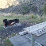 Picnic table and fire place