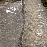 White markings on rock
