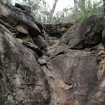 Gully track passes down near Attic Cave