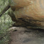 Track under rock overhangs