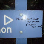 Warning on Clarinda Falls sign