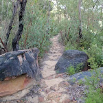 Track passing between boulders