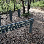 Sign and gate at start of Tunnel View Lookout walk