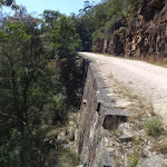 High retaining wall on the Devines Hill ascent.
