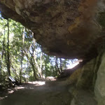 Track under rock overhang