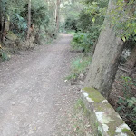 Stone boundary on Lady Carrington Drive