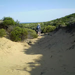 small sand dunes along the track