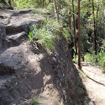 Track Switchback at rocky outcrop