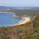 Putty Beach in the foreground with Broken Bay in the background