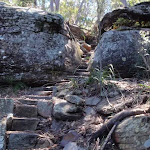 Steps through cleft in rock