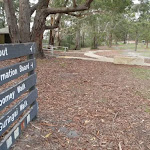 Sign posts near toilets St Johns Lookout picnic area