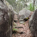 Steps through cleft in the rock
