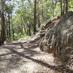 Rocky outcrop beside trail