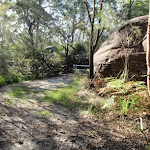 Gate and rock at the start of split rock trail