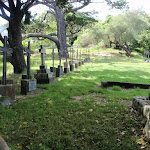 View though fence to cemetery