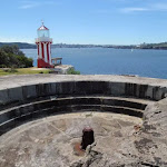 Gun Emplacment and Hornby Lighthouse, looking into the harbour