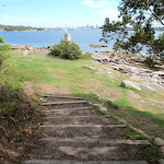 Steps leading down to Greens (aka Laings) Point
