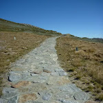 Stone pathway towards the summit of Mt Kosciuszko