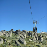 View of rocks from the chairlift