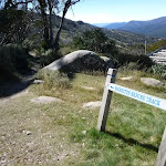 Folowing the Merritts Nature track sign near Top of Snowgums chairlift