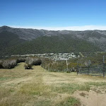 Looking down to Thredbo Village from just below Frostbite cafe