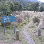 Intersection at lower end of Thredbo Diggings Camping area