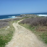 Cape Banks management trail with cape Banks in the distance