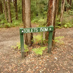 Sign to the toilets in the Watagans 