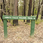 Sign to Abbotts Falls in the Watagans