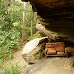 Couch in overhang on the western side of the Spa