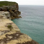 Looking over sea cliffs