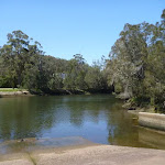 Downstream of the weir