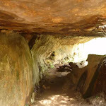 Passing through a tunnel formed by the sandstone