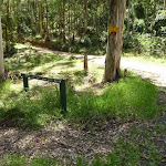 Signpost for the Heaton Loop trail beside the Great North Walk