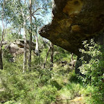 Sandstone overhang north of tributary crossing