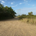Trail and intersection at Belmont Lagoon