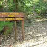 Timber sign in Blackbutt Reserve