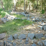 Dry rocky creek bed in Carnley Ave Reserve