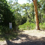 Locked gate at the end of Ridgeway Road in Blackbutt Reserve