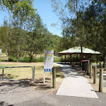 Sheltered picnic tables in Richley Reserve in Blackbutt Reserve