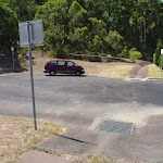 Turning circle at the end of Green Point Drive in Belmont