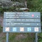 Berowra Track sign north of Apple Tree Bay