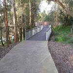 Railed Riverside walk into Weir area