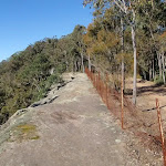 The fenced-off cliffs near Flat Rock Lookout