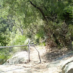 fenced off rock shelf