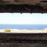 looking out of bunker